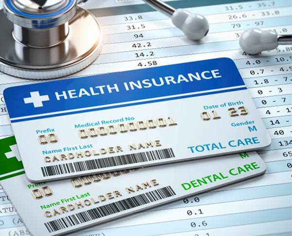 closeup of health insurance card